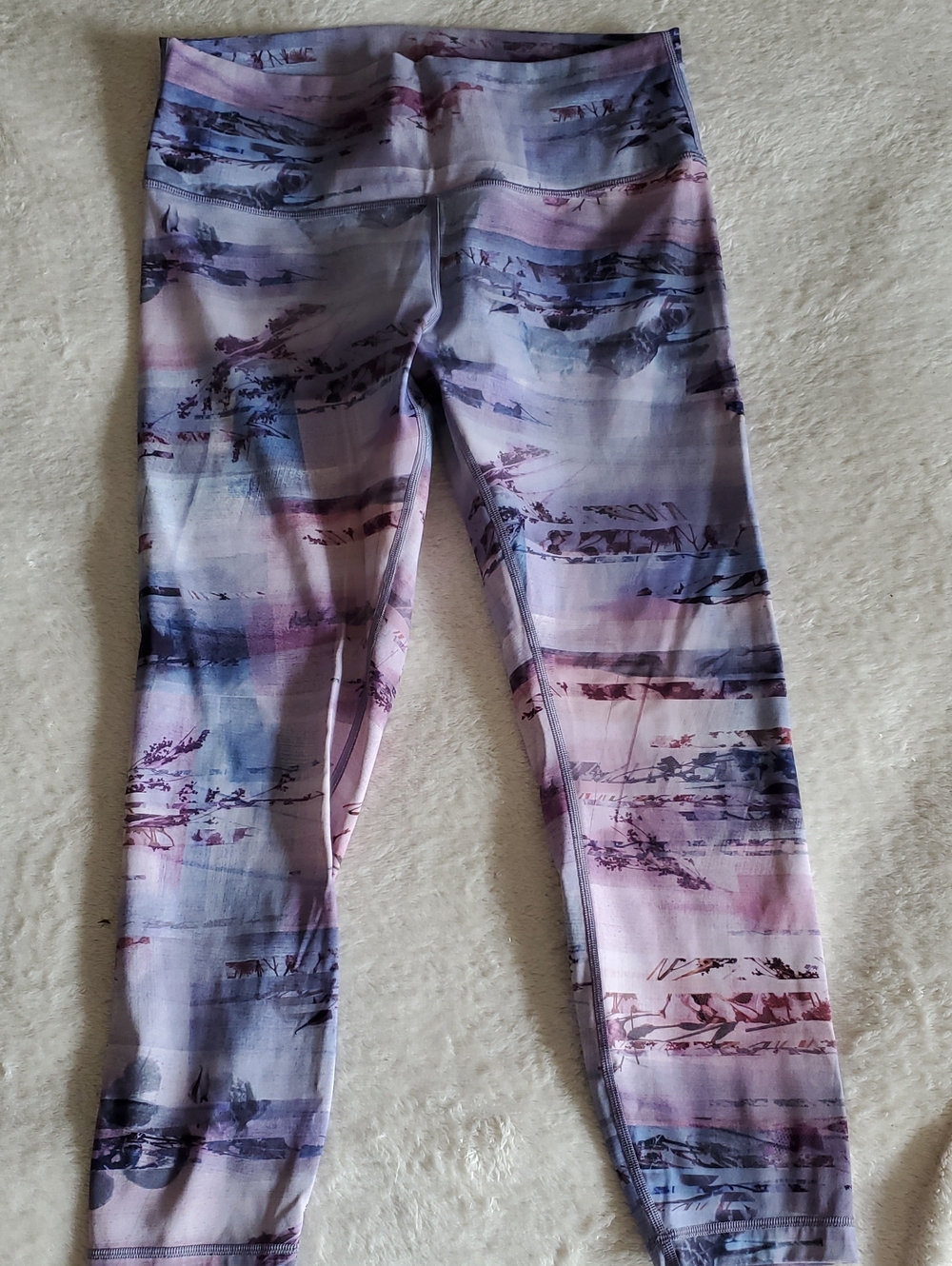 lululemon athletica Pastel Pink and Purple Printed Leggings